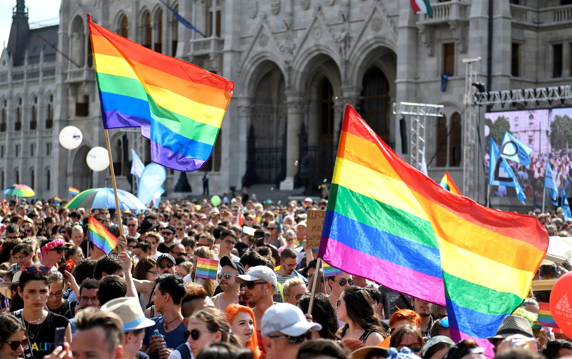 People take part in the annual Pride festival in Budapest, Hungary