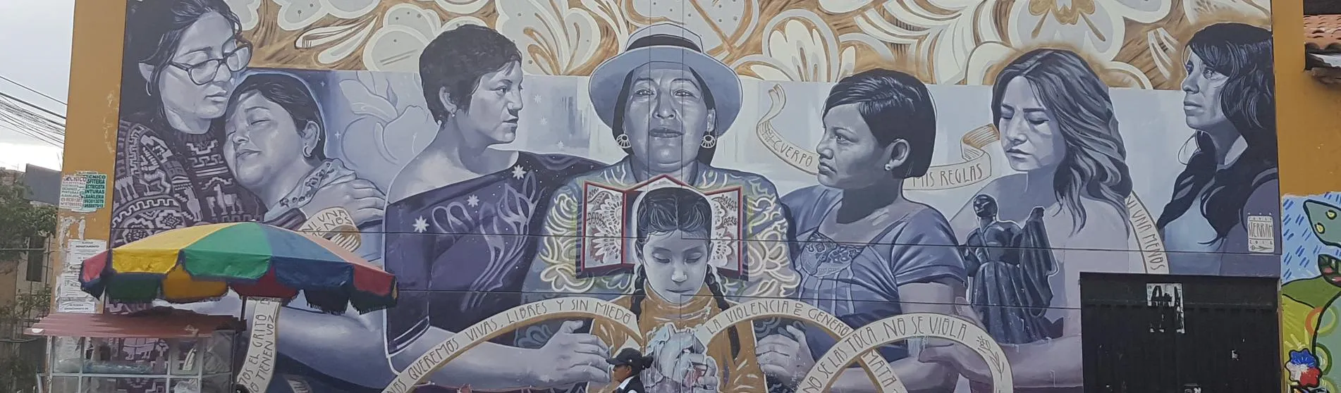 Mural calling for an end to gender-based violence in Ayacucho, Peru