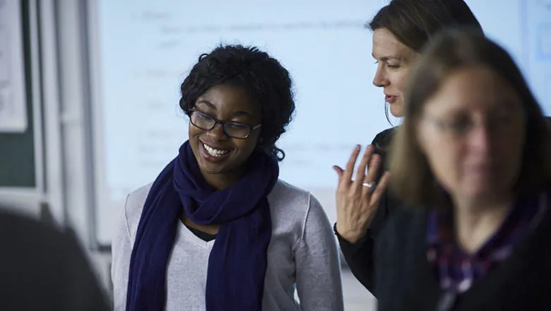 Student talking to a lecturer