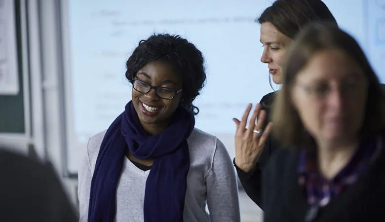 Student talking to a lecturer