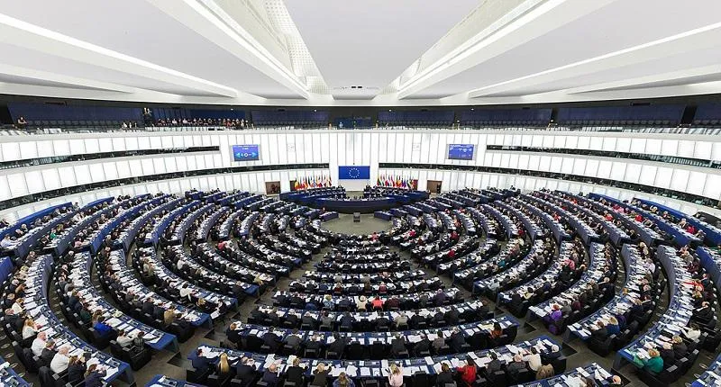 The inside of the European Parliament