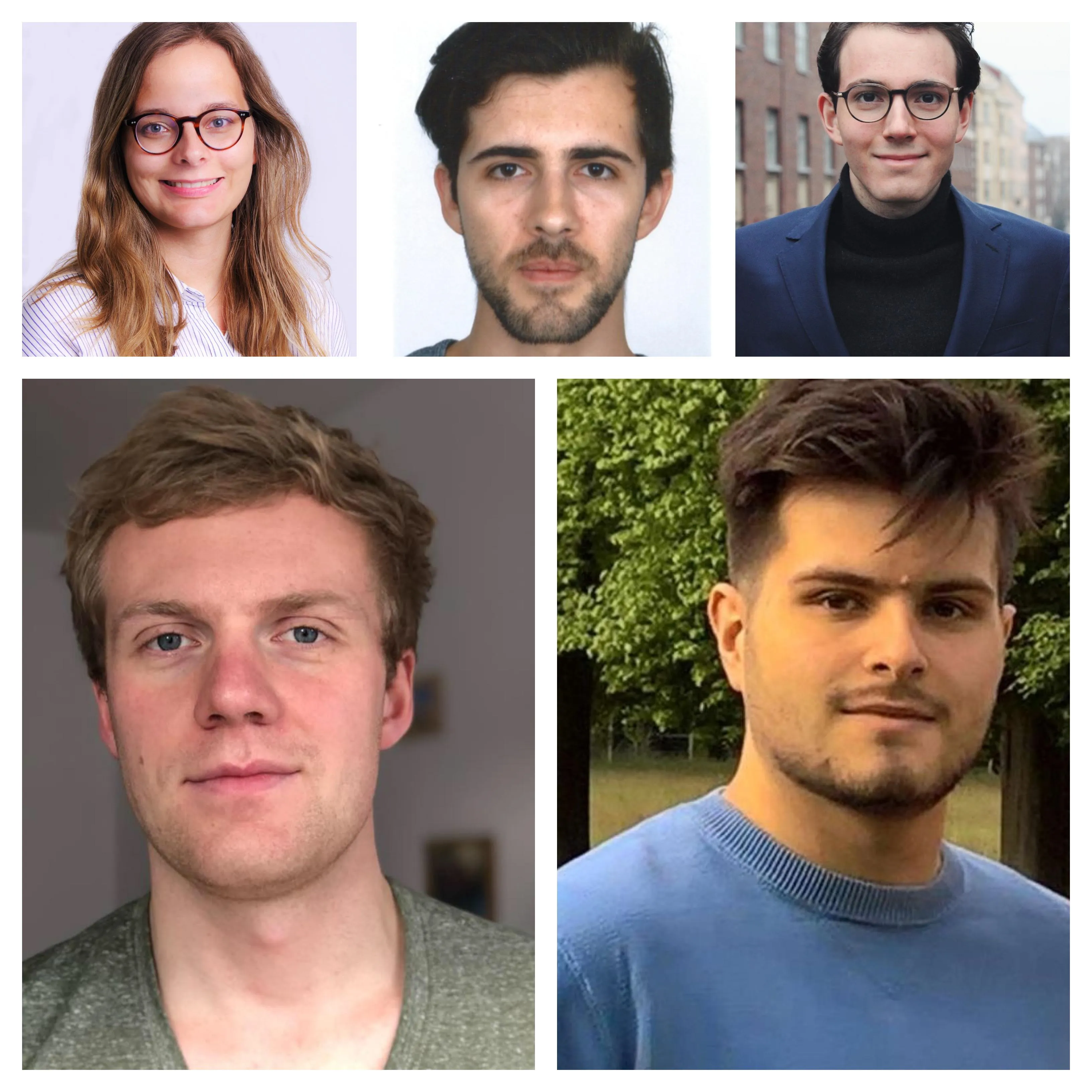 Clockwise from top left: Anne-Sophie Werner, Sergio Mujica, Denis Anwar, Lucas Kantaris Diaz, and Jonathan Schmidt-Troschke.