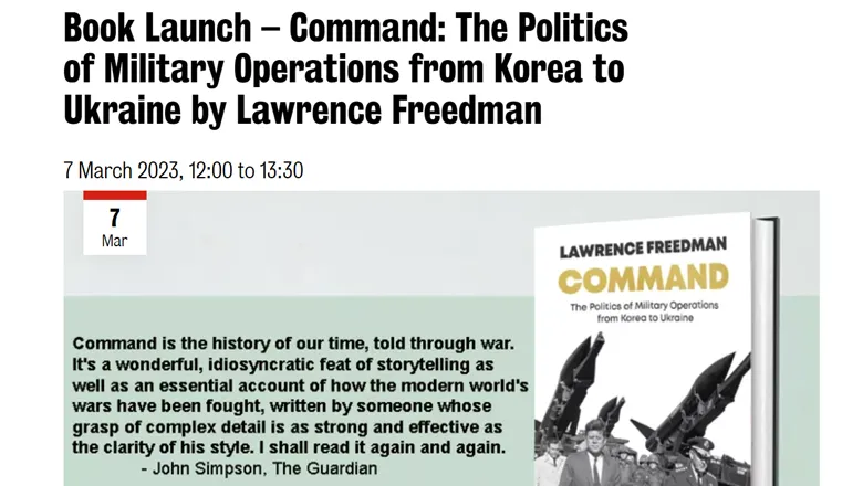 Image showing launch event for the book Command book