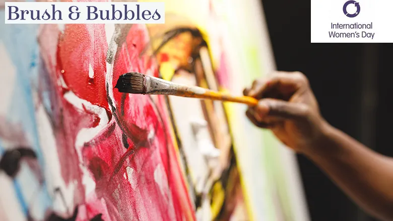 Brush and Bubbles paint class for International Women's Day.