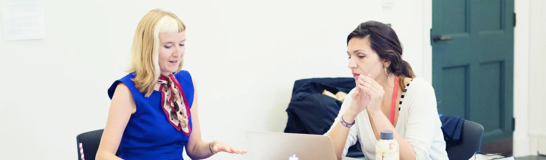 Two women talking