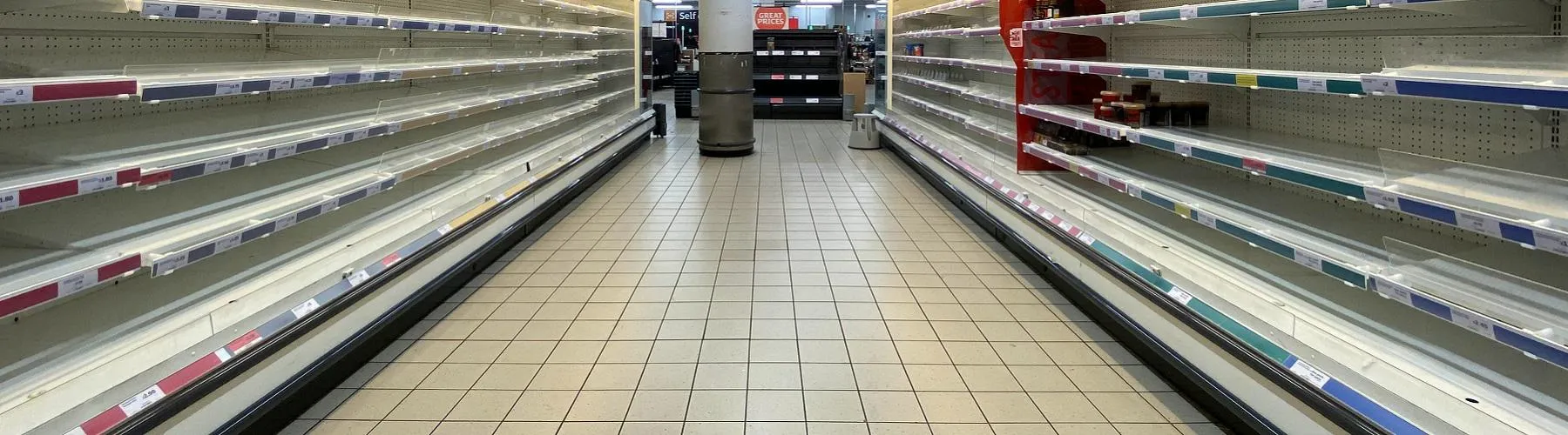 empty supermarket shelves