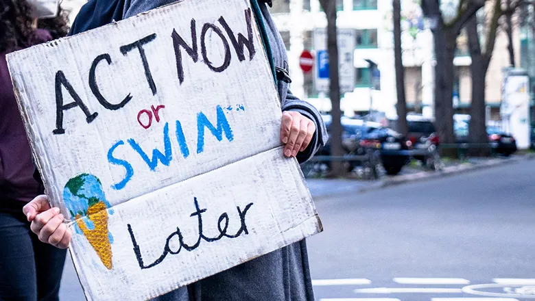 banner held at climate change protest