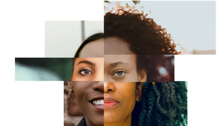 Composite image of faces to illustrate colourism