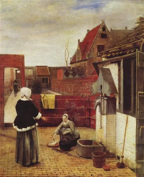 A Woman and a Maid in a Courtyard (1660), by Pieter de Hooch.