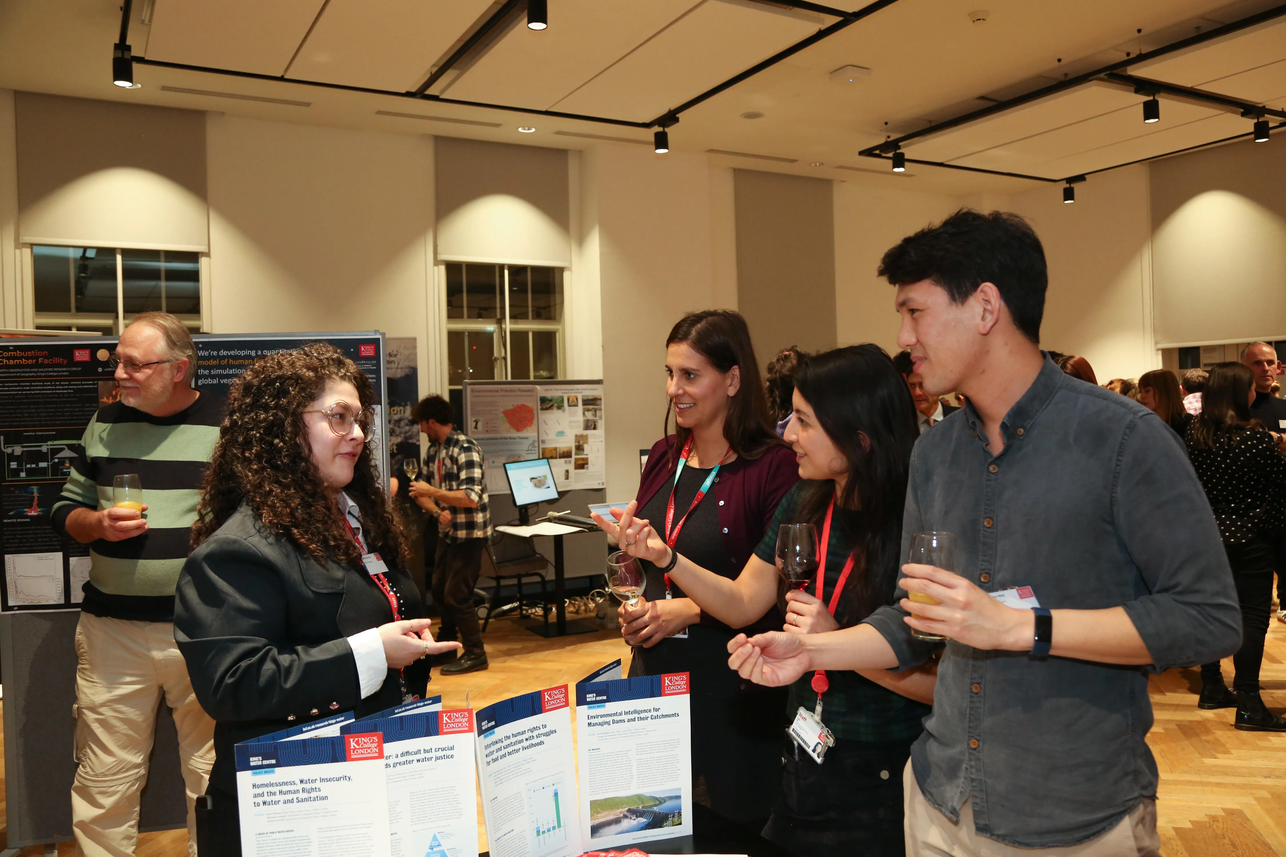 Students with King's Water policy briefs