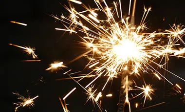 A sparkler against the night sky