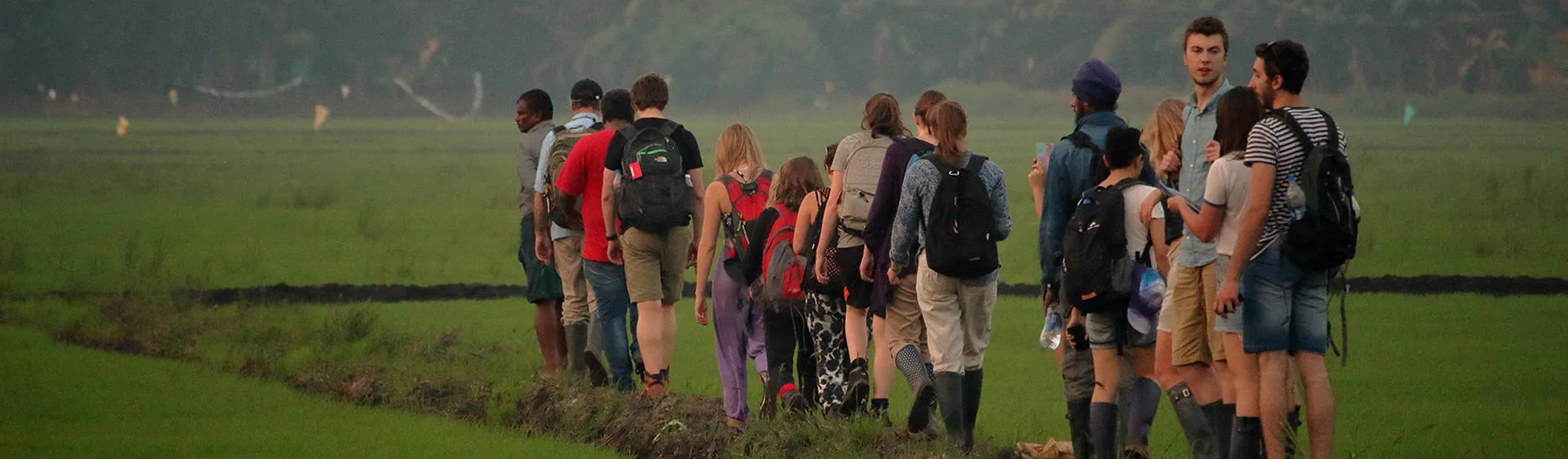 Geography students on a field trip to the Western Ghats