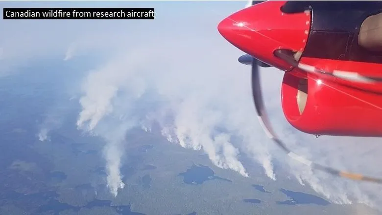 Canadian wildfires from the research aircraft