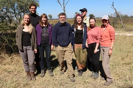 Students on the Okavango field trip