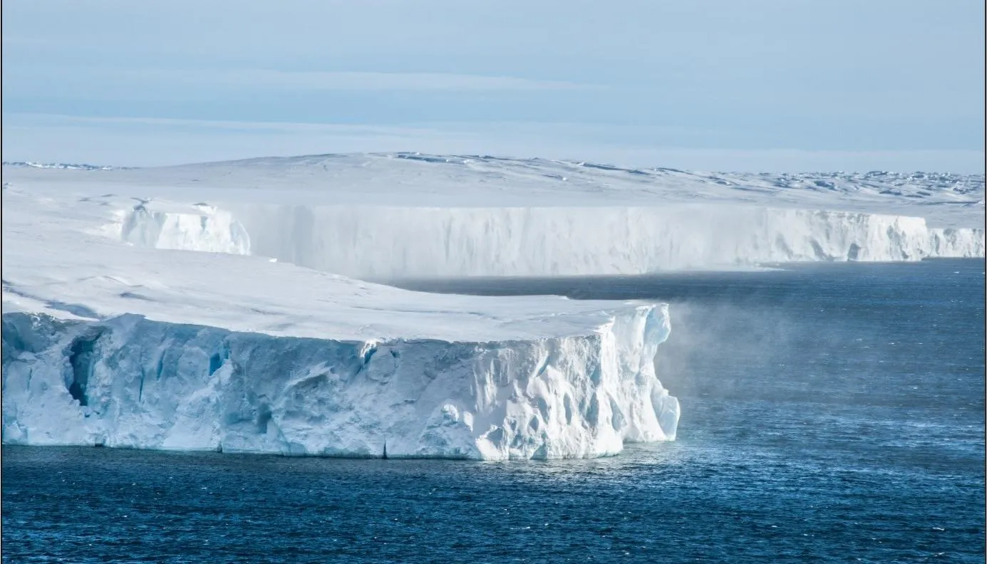 The edge of Vanderford Glacier, one of the major outlet glaciers that appears to be thinning and retreating in Wilkes Land, East Antarctica (credit: Richard Jones)