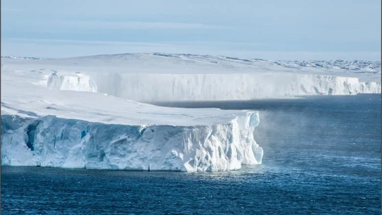 The edge of Vanderford Glacier, one of the major outlet glaciers that appears to be thinning and retreating in Wilkes Land, East Antarctica (credit: Richard Jones)