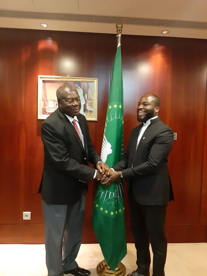 Ade Adeyemi with the African Union Deputy Chair, H.E Thomas Kwesi Quartey