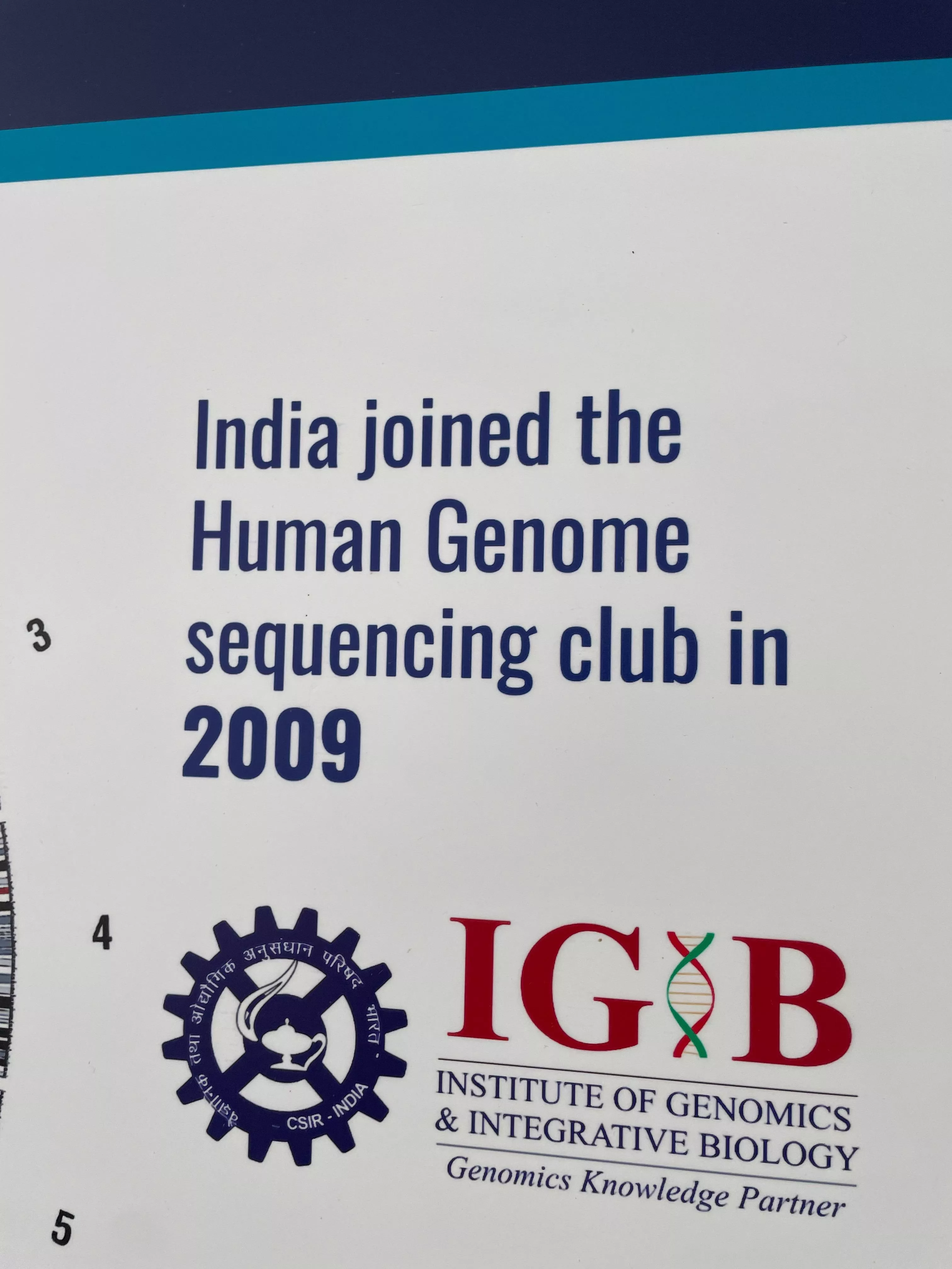 Poster announcing India joining the Human Genome sequencing club