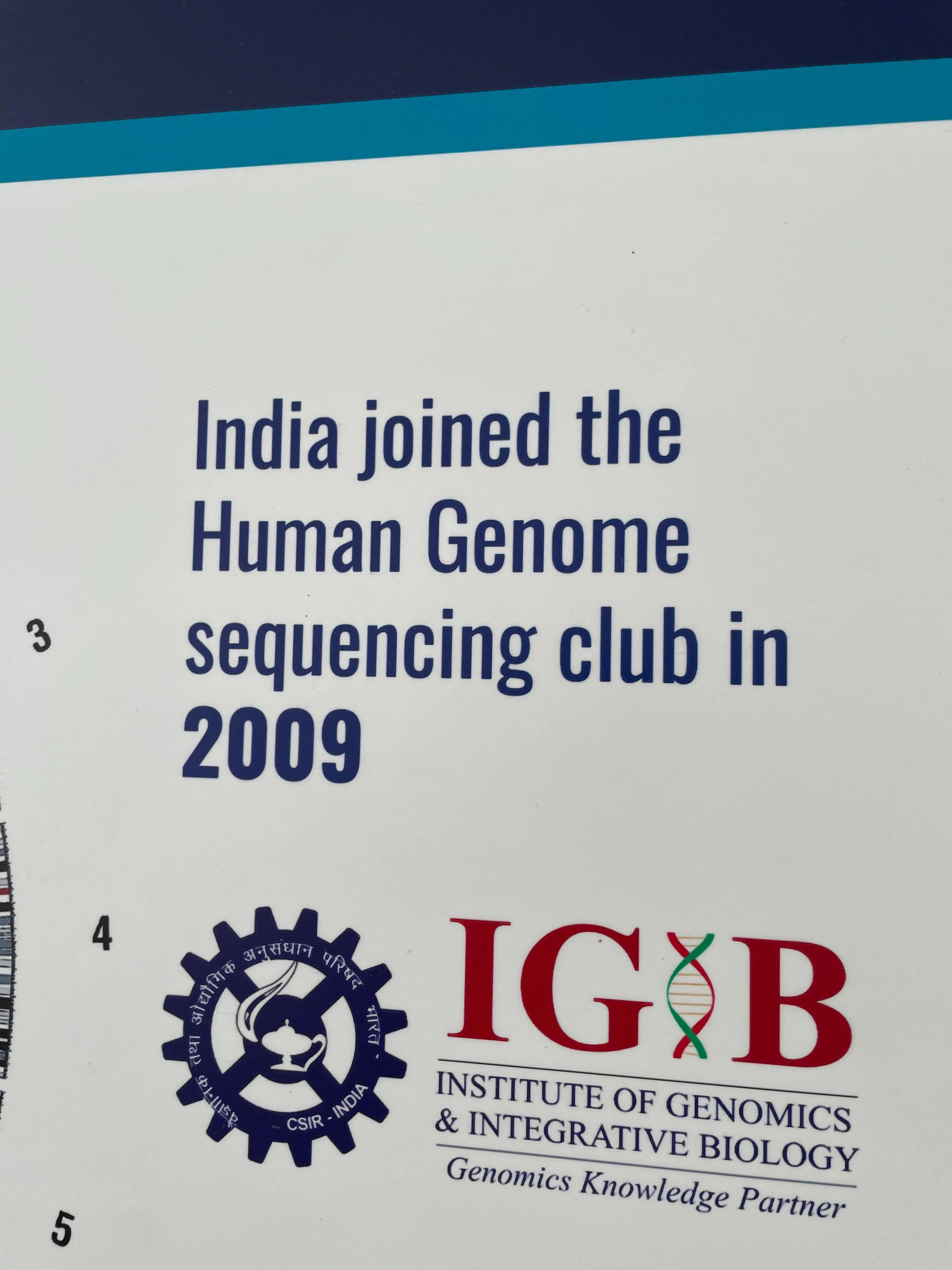 Poster announcing India joining the Human Genome sequencing club