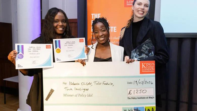 From Left to Right - Tara Imalingat, Tolu Faderin and Isabella Childs_ GHSM students who won prizes at Policy Idol 2024