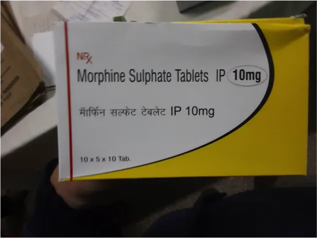 Indian morphine tablet box