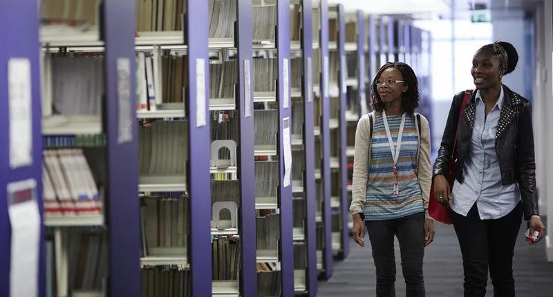 Students in library