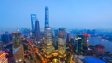 A view of Shanghai from the air