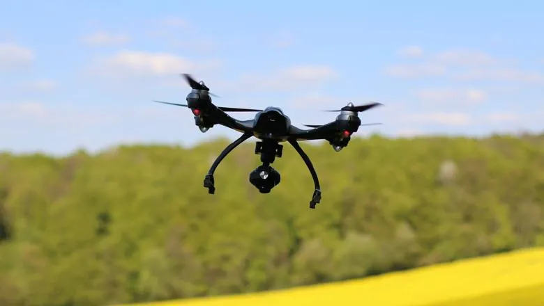 A drone flying
