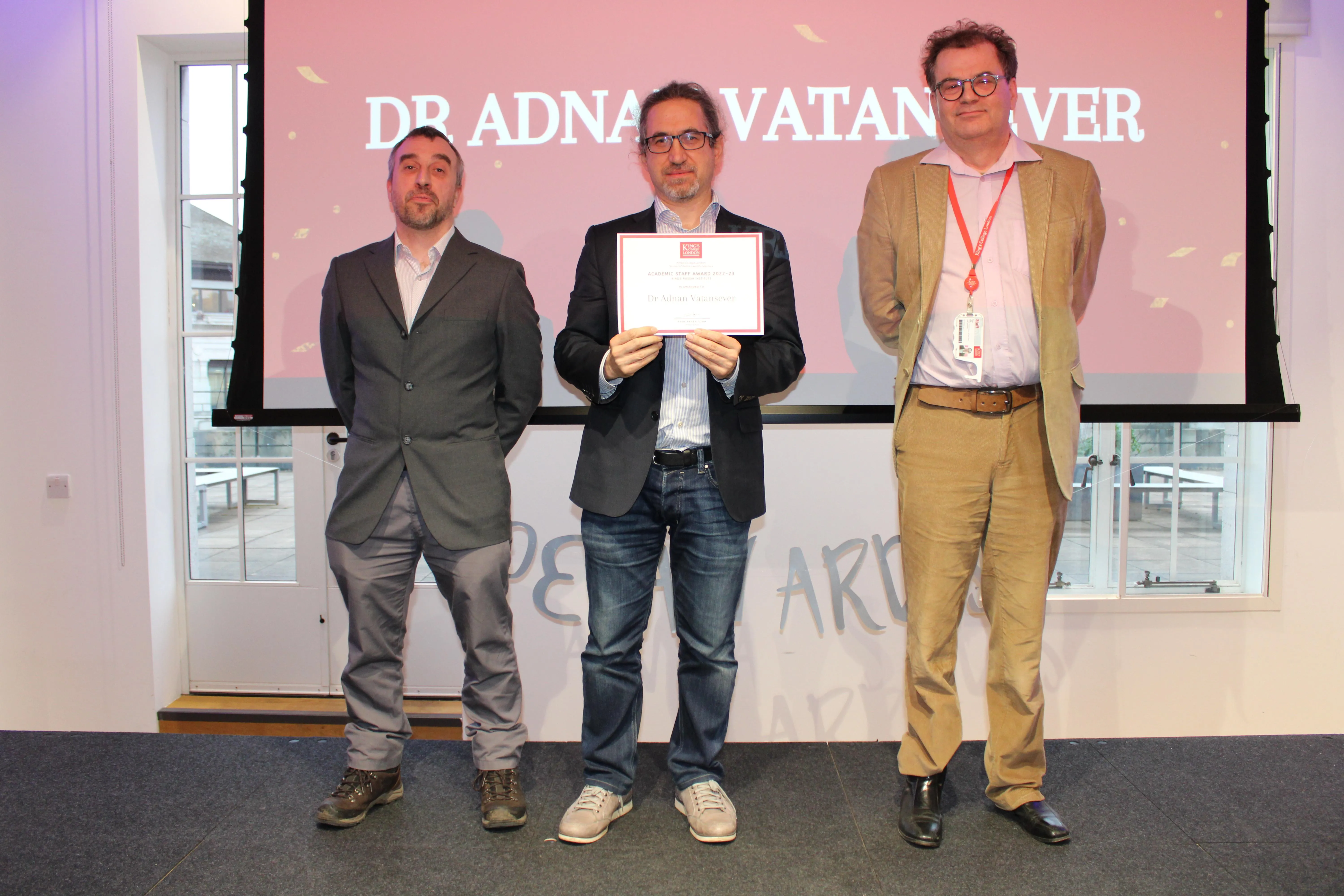 Dr Adnan Vatansever with Professor Rob Francies and Professor Peter Jonn. Picture: SPE