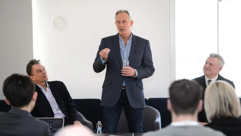 Tony Blair spoke to students at King's College London. Picture: ANDY LANE