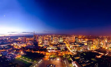 A city at night, from above