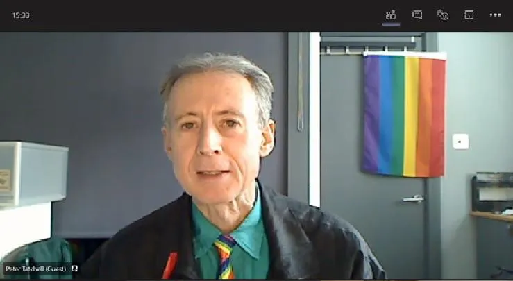 Peter Tatchell spoke to students and staff at King's. Picture: SPE