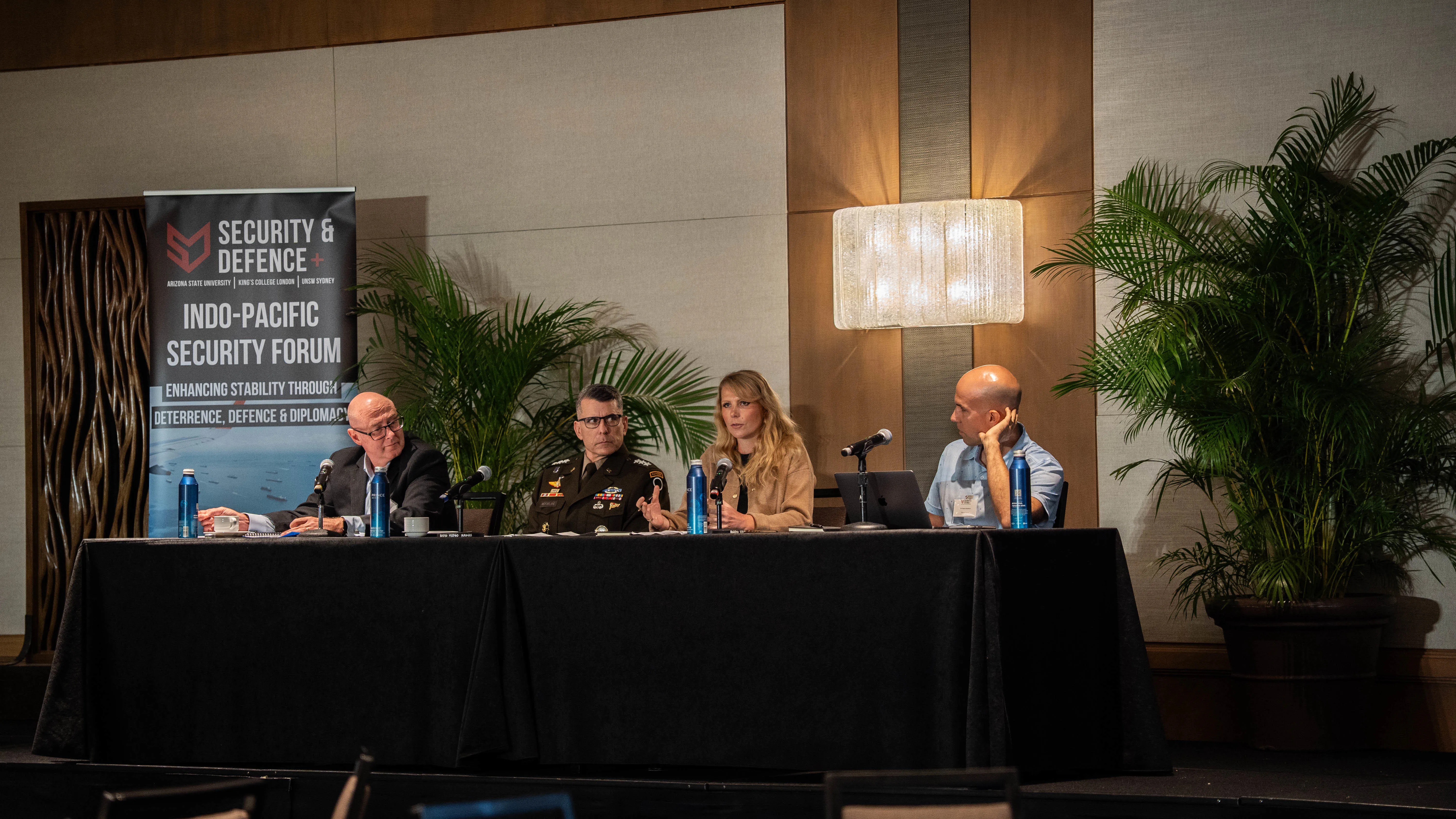 Panel 1 - Prof Craig Stockings, LTG Matthew McFarlane, Sophia Gaston, and Dr David Santoro