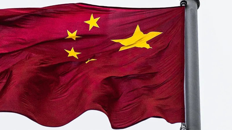 China flag waving in the wind