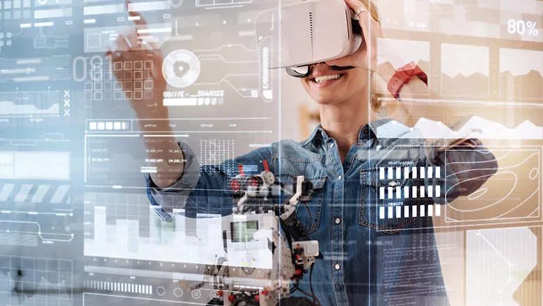 Woman working in robotics