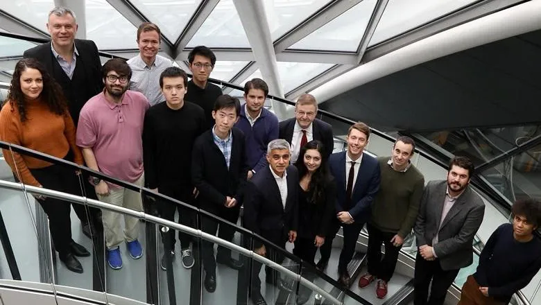 MA students from King's with Mayor of London Sadiq Khan at City Hall