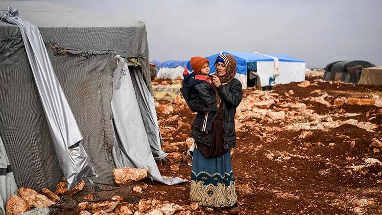 Refugee camp in the Idlib province of north-west Syria
