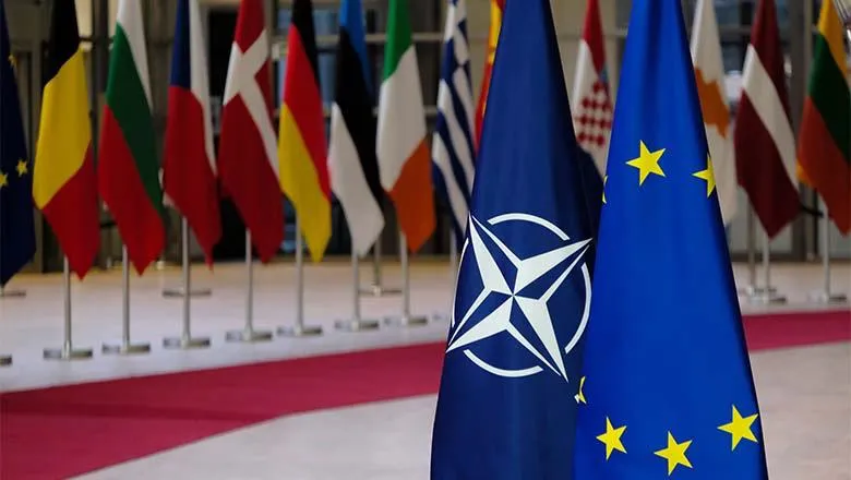 Nato and EU flags