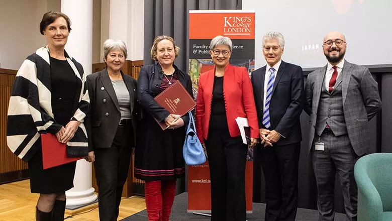 The Australian Foreign Minister Penny Wong and the UK Minister of State for the Indo-Pacific Anne-Marie Trevelyan at King's 
