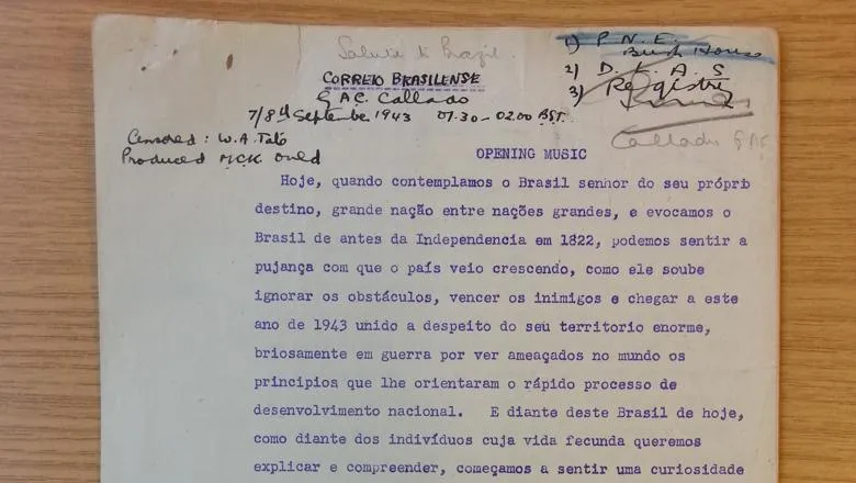 BBC Archive script for drama Correio Brazilianse_Daniel Thomaz