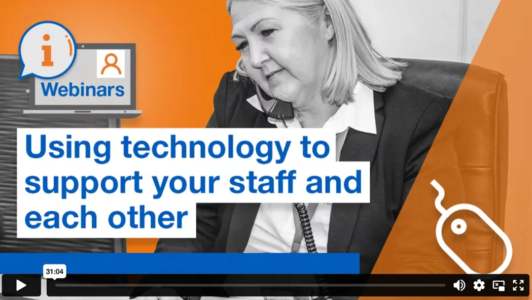 Skills for Care webinar: Using technology to suport your staff and each other