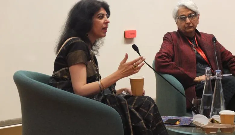 Professor Priya Satia answering audience questions at the 2024 Nehru Memorial Lecture