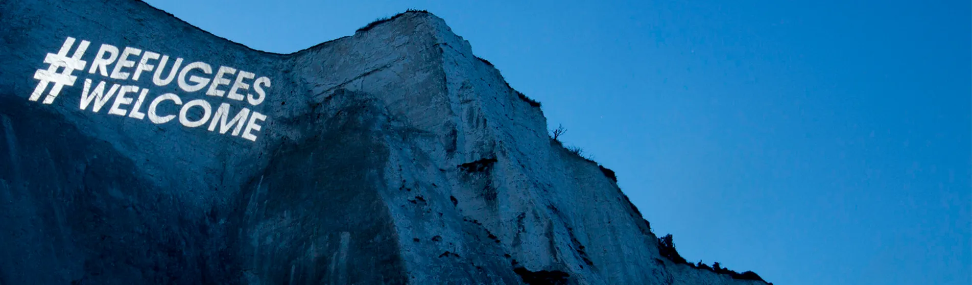 Refugees welcome on Dover cliffs (banner image)