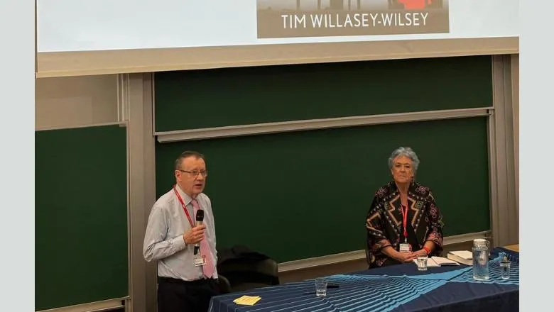 Tim Wilsey with Visiting Research Fellow Gill Bennett, who followed up the talk with live questions