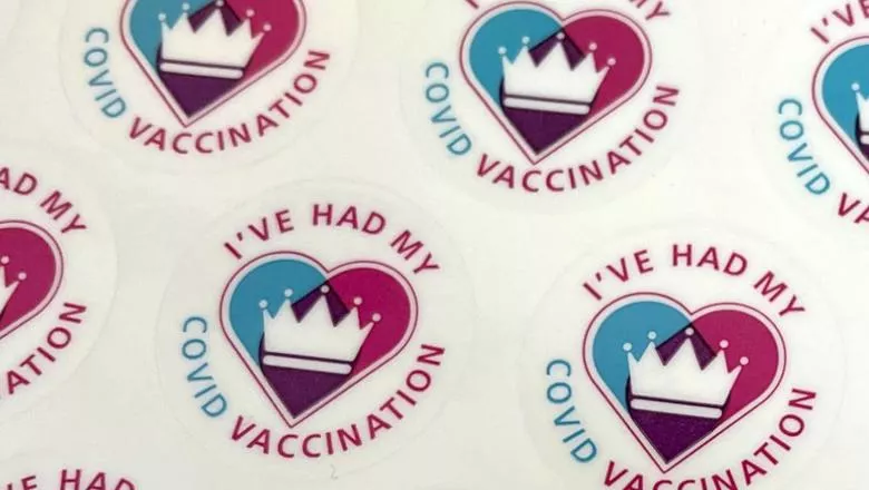 COVID vaccination stickers