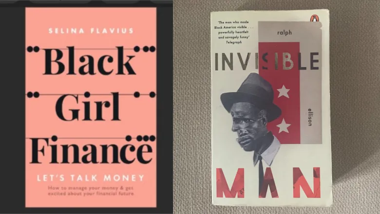 Two books: 'Black Girl Finance' by Selina Flavius and 'Invisible Man' by Ralph Ellison