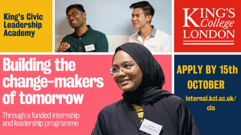 Building the change-makers of tomorrow. Apply by 15 October.