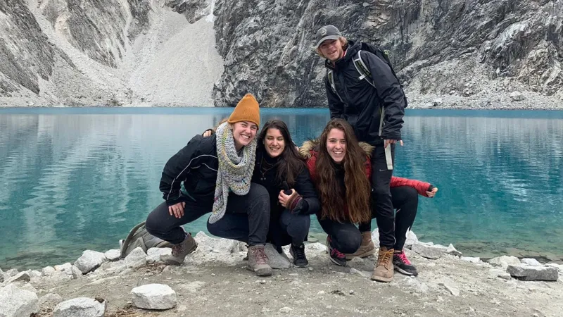 Four study abroad students posing for a photo.