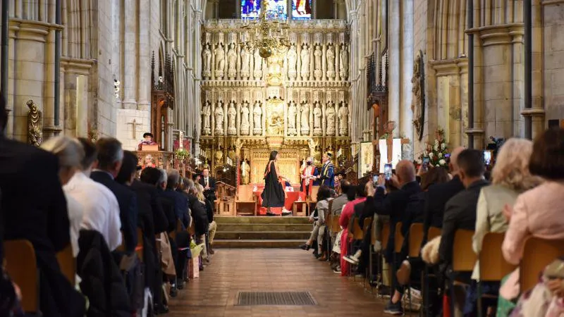 Image of Southwark Cathedral interior during graduation ceremony