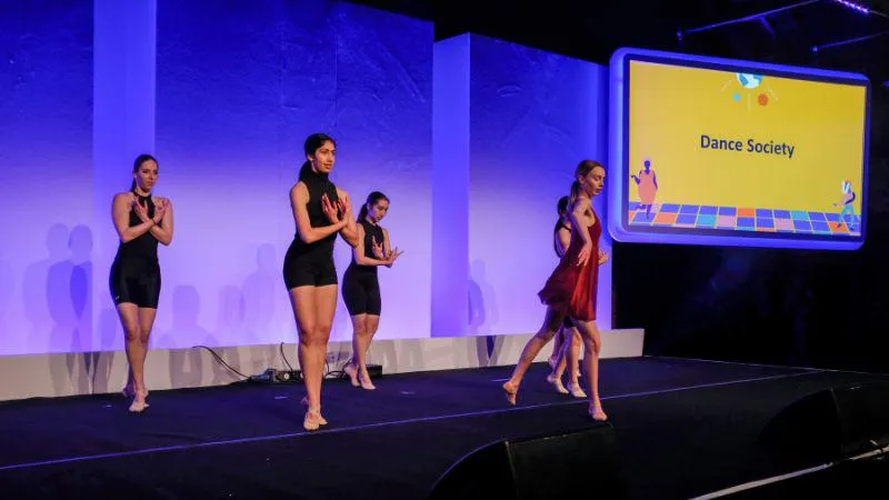 The KCL Dance Society performing on stage at the Cultural Ball